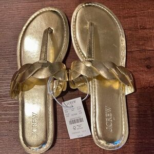 J. Crew Gold Women's Flip-Flops Sandals